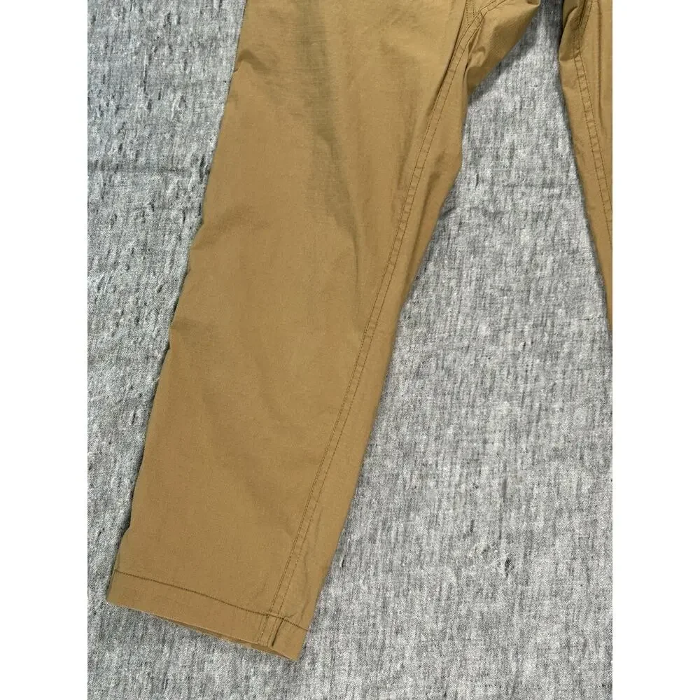Wrmfzy Pants Mens Large Tan Ripstop Tactical Cargo Elastic Waist Stretch